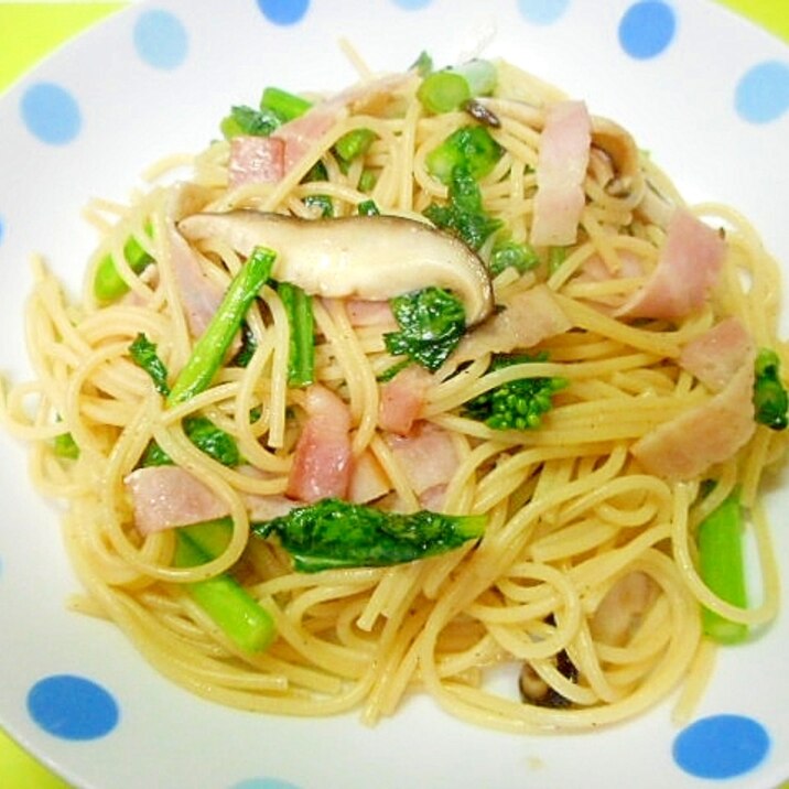 菜の花とベーコン椎茸の和風パスタ レシピ 作り方 By Mint74 楽天レシピ 菜の花とベーコン椎茸の和風パスタ レシピ 作り方 By Mint74 楽天レシピ